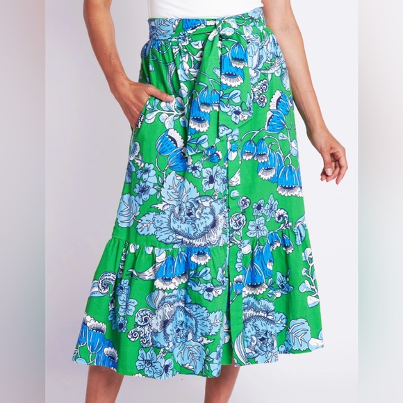 Ck Bradley Dresses & Skirts - CK BRADLEY- Kelly skirt Floral Green and Blue Women's Skirt NWT
